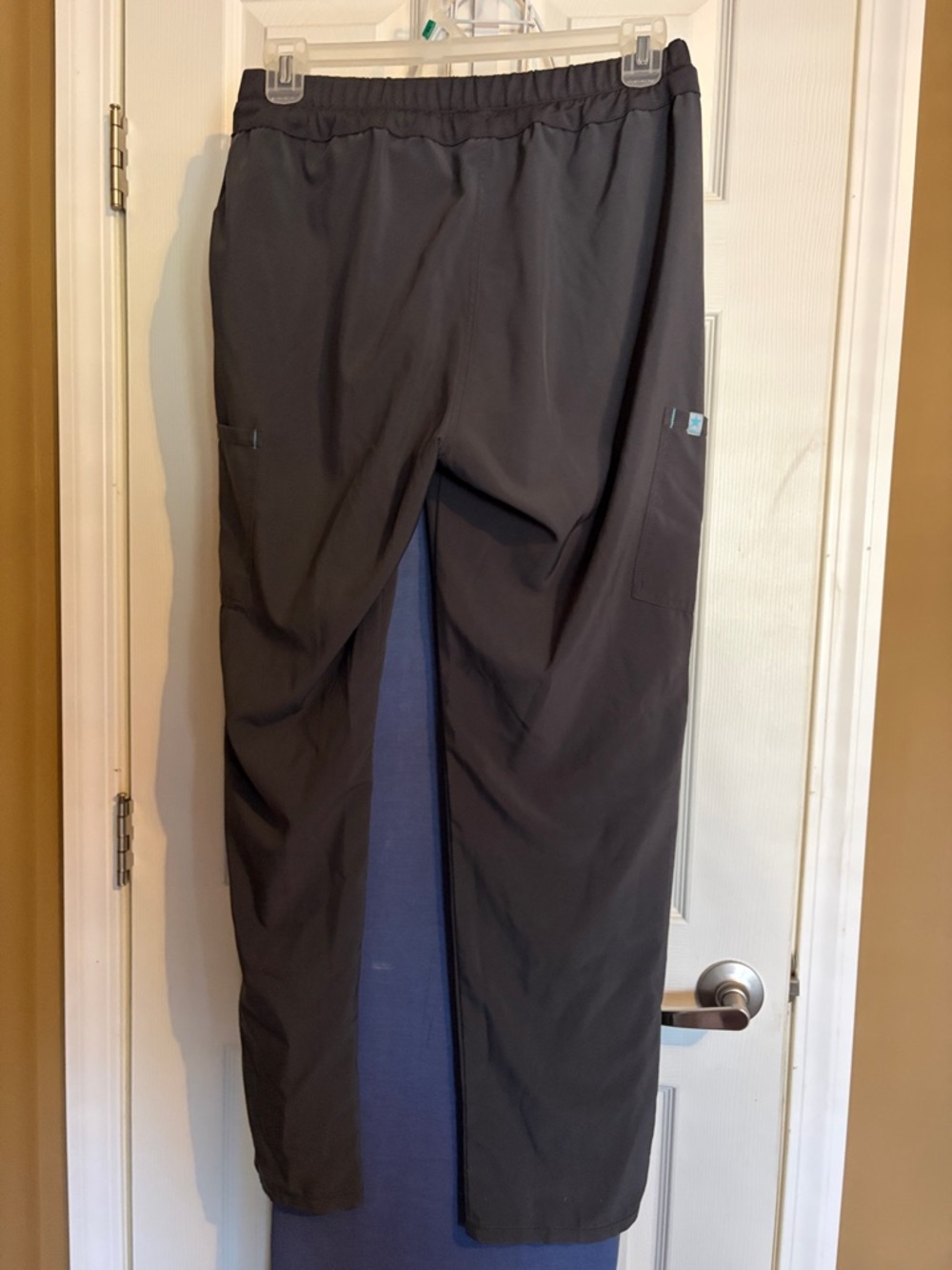 Scrubstar Cargo Pants in Charcoal with Teal Stitching - Picture 3 of 3